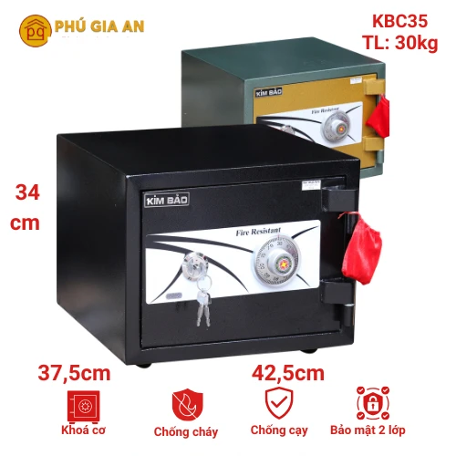 Két sắt mini khóa cơ Kim Bảo KBC35 chống cháy