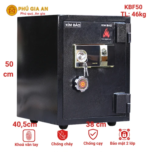 Két sắt mini khóa vân tay Kim Bảo KBF50 chống cháy