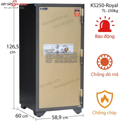 Két sắt Hòa Phát The One xuất khẩu có định vị KS250-Royal