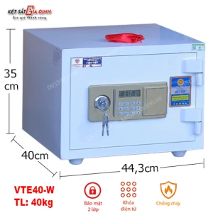 Két sắt Việt Tiệp đúc đặc VTE40-W màu trắng điện tử báo động