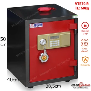 Két sắt Việt Tiệp VTE70R màu đỏ phong thủy