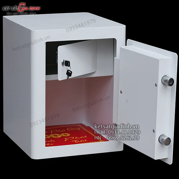 Két sắt thép tấm điện tử Nika KDE465 4 không gian bên trong két sắt nika kde465