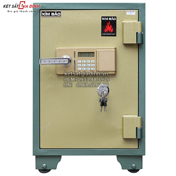 Két sắt khóa điện tử Kim Bảo KBE69 chống cháy 3 bảng khóa điện tử hiện đại trên két sắt Kim Bảo