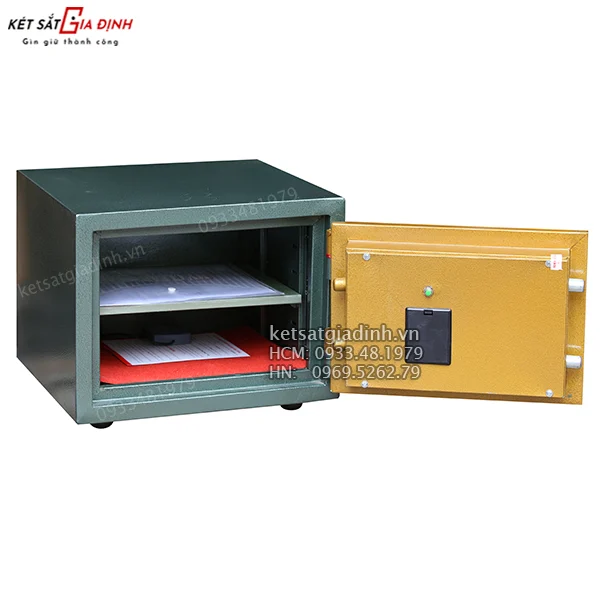 Két sắt mini vân tay Kim Bảo KBF35 chống cháy 10 két sắt mini khách sạn