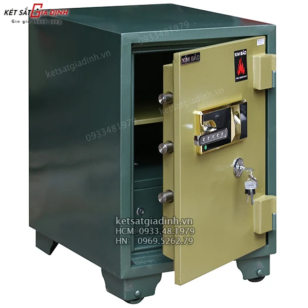 Két sắt vân tay Kim Bảo KBF69 chống cháy 2 hệ thống chốt khóa an toàn của két sắt Kim Bảo