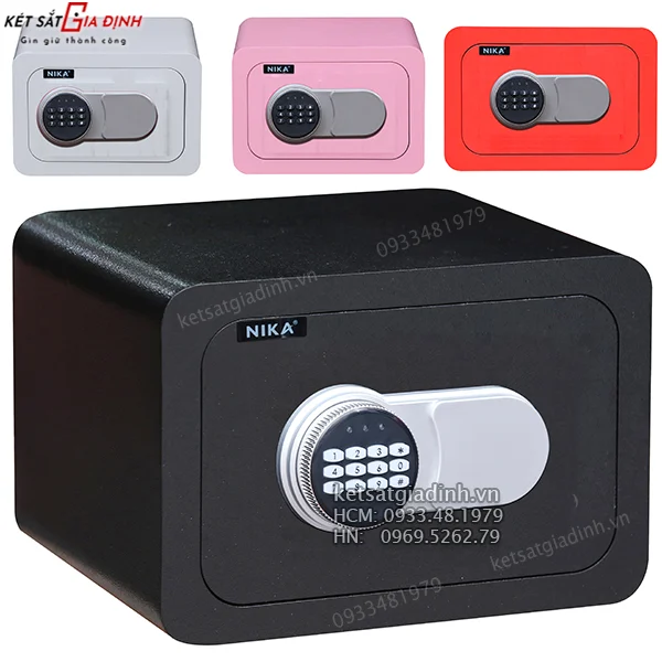 Két sắt mini khách sạn điện tử Nika KNE350 1 két sắt mini để trong tủ Nika KNE350 chính hãng