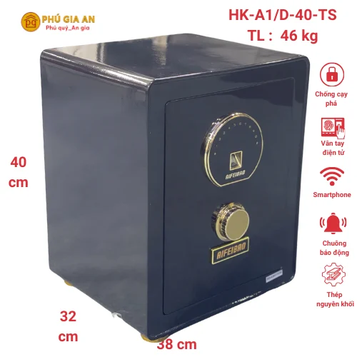 Két Sắt Thông Minh AIFEIBAO HK-A1/D-40-TS vân tay điện tử, app điện thoại màu đen 1