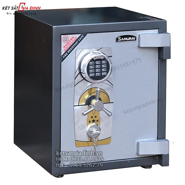 Két sắt thép tấm Samurai SMF488 vân tay điện tử 1 két sắt vân tay mini