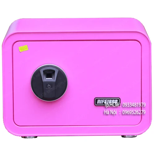 Két sắt mini vân tay màu hồng AifeiBao D25-P 2 ket sat aifeibao thep nguyen tam nhap khau
