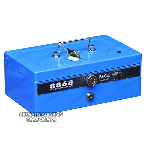 Hộp đựng tiền mật mã 8868 màu xanh