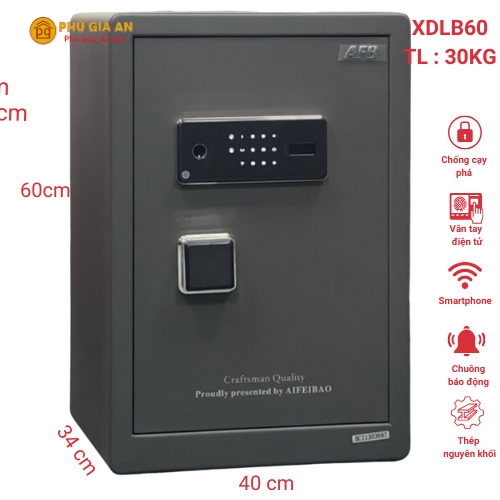 Két sắt AIFEIBAO XDLB 60 Vân Tay Điện Tử Kết Nối App Thông Minh