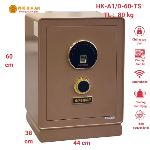 Két sắt mini HK-A1/D-60TS vân tay điện tử thông minh chính diện Két sắt mini HK-A1/D-60TS vân tay điện tử thông minh màu trắng sang trọng