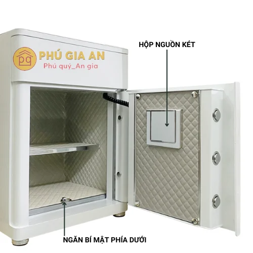 Két sắt Bofa BY-55CT trắng két ngăn kéo, vân tay điện tử, tích hợp quản lý bằng điện thoại. 1