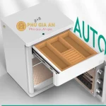 Két sắt Bofa BY-55CT trắng két ngăn kéo, vân tay điện tử, tích hợp quản lý bằng điện thoại.