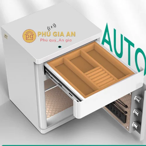 Két sắt Bofa BY-55CT trắng két ngăn kéo, vân tay điện tử, tích hợp quản lý bằng điện thoại. 3