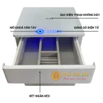 Két sắt Bofa BY-55CT trắng két ngăn kéo, vân tay điện tử, tích hợp quản lý bằng điện thoại.