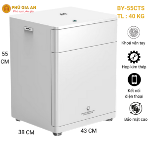 Két sắt Bofa BY-55CTS trắng két ngăn kéo, vân tay app điện thoại