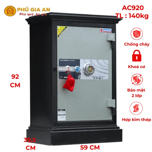 Két sắt chống cháy Adelbank khóa cơ AC920 1 Két sắt chống cháy Adelbank khóa cơ AC920 1