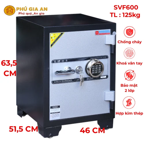 Két sắt Adelbank cánh đúc khóa vân tay SVF600 1 Két sắt Adelbank cánh đúc khóa vân tay SVF600 1