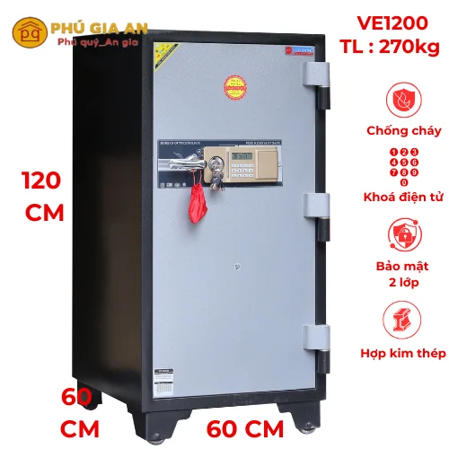 Két sắt to đại khóa điện tử báo động VE1200 1