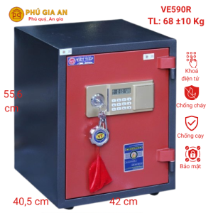 Két sắt màu đỏ Việt Tiệp VE590R điện tử