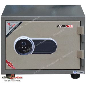 Két sắt mini Goodwill GF32 vân tay 2 két sắt Goodwill GF32 màu vàng cát sang trọng