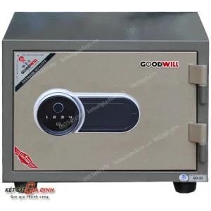 Két sắt mini Goodwill GF32 vân tay 2 két sắt Goodwill GF32 màu vàng cát sang trọng