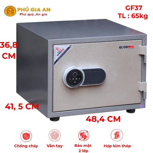 Két sắt Goodwill GF37 vân tay điện tử 1 két sắt chống cháy mini Goodwill GF37 bảo vệ tài sản an toàn