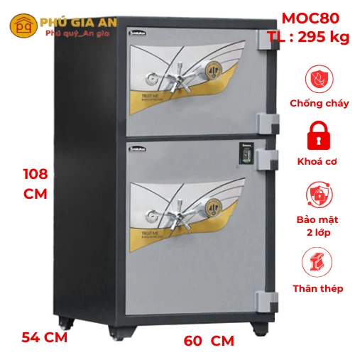 Két sắt 2 tầng Samurai MOC80 khóa cơ 1 két sắt cao cấp nhập khẩu Samurai MOC80