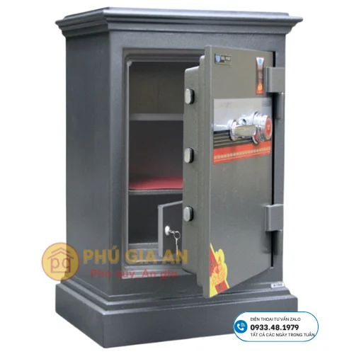Cấu tạo thân vỏ két sắt Hòa Phát KT66 Cấu tạo lớp thép và bê tông xốp chống cháy của két sắt KT66