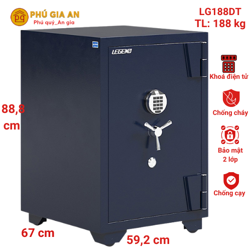 Két sắt Hòa Phát cao cấp vân tay điện tử Legend LG188-DT