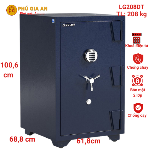 Két sắt Hòa Phát cao cấp vân tay điện tử Legend LG208-DT