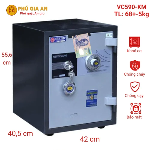 Két sắt nhét tiền VC590-KM khóa cơ 1 ket sat khoa co vc590 km