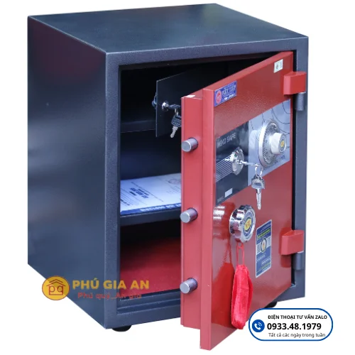 Két sắt màu đỏ Việt Tiệp VC590R khóa cơ 3