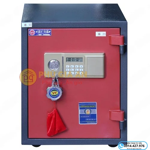 Két sắt màu đỏ Việt Tiệp VE590R điện tử 2 ket sat mau do viet tiep ve590r dien tu 2