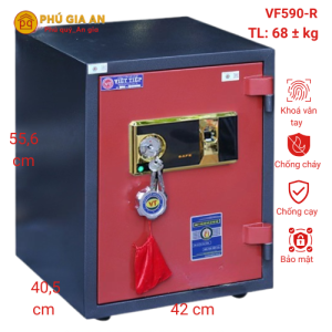 Két sắt màu đỏ Việt Tiệp VF590-R vân tay