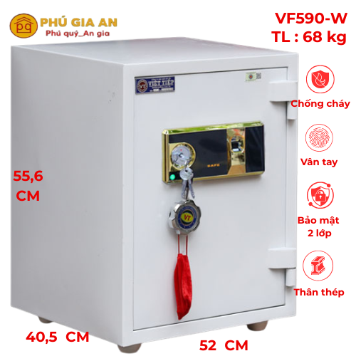 Két sắt màu trắng VF590W vân tay 1