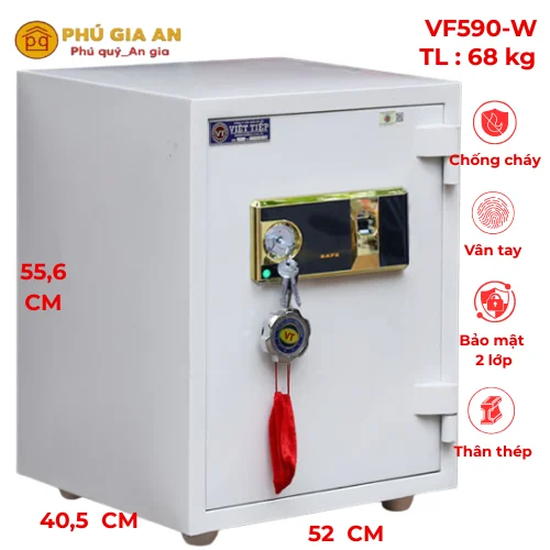 Két sắt màu trắng VF590W vân tay 1