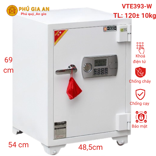 Két sắt màu trắng Việt Tiệp VTE393-W điện tử 1 ket sat mau trang viet tiep vte393 w dien tu