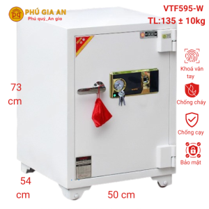 Két sắt màu trắng Việt Tiệp VTF595-W vân tay chống cháy bảo mật tuyệt đối từ Phú Gia An