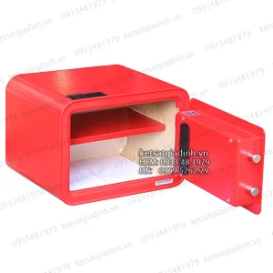 Két sắt mini vân tay Aifeibao D25F nhập khẩu 6 nội thất bên trong két sắt mini aifeibao màu đỏ