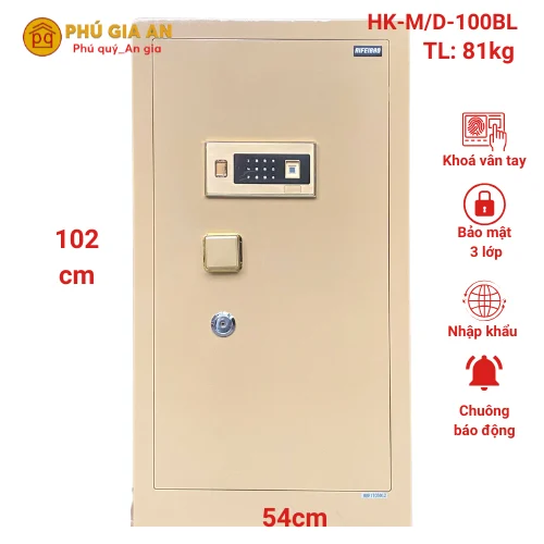 Két sắt Aifeibao HK-M/D-100BL vân tay mã số nhập khẩu 1 Két sắt Aifeibao HK-M/D-100BL màu vàng chanh hợp phong thủy
