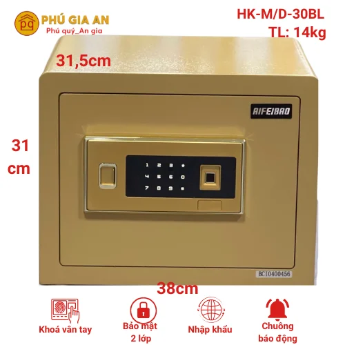 Két sắt mini Aifeibao HK-M/D-30BL vân tay nhập khẩu chính hãng