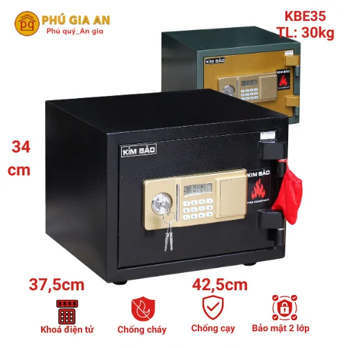 Két sắt mini điện tử Kim Bảo KBE35 chống cháy 1 két sắt mini để trong tủ