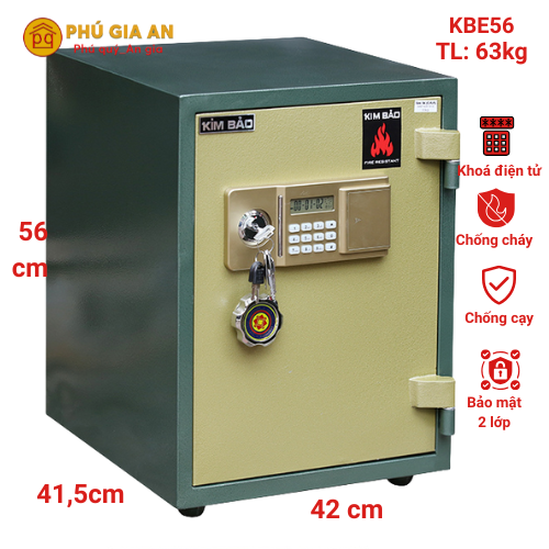 Két sắt mini khóa điện tử Kim Bảo KBE56 chống cháy 1