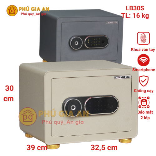 Két Sắt Mini Liberty LB30S Tích Hợp Vân Tay, Mã Số Và App Điện Thoại Thông Minh