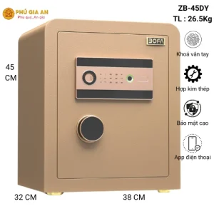 Két Sắt Nhập Khẩu Bofa ZB-45DY Khóa Vân Tay Điện Tử Cao Cấp