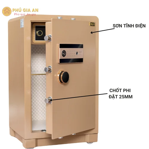 Két sắt nhập khẩu Bofa ZB-60DY khóa vân tay điện tử 3 Nội thất bọc da sang trọng của két sắt Bofa ZB-60DY