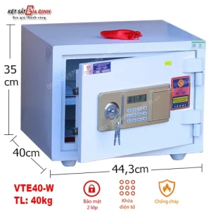 Két sắt Việt Tiệp đúc đặc VTE40-W màu trắng điện tử báo động 2