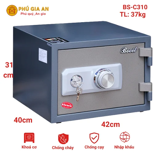 Két sắt mini nhập khẩu Hàn Quốc Booil BS-C310 khóa cơ 1